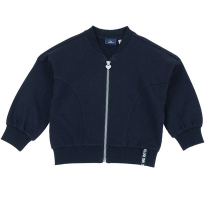 Girls Dark Blue Solid Sweatshirt