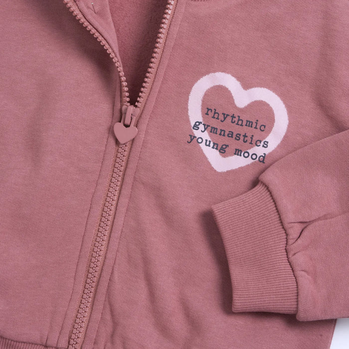 Girls Dark Pink Printed Sweatshirt