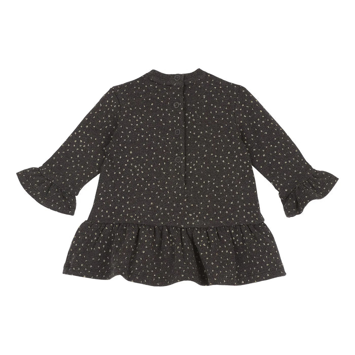Girls Grey Printed A-Line Dress