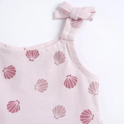 Girls Light Pink Printed Dress