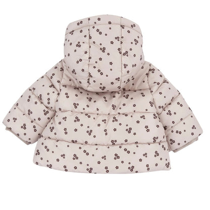 Girls Light Pink Printed Polyester Jacket