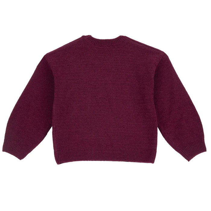 Girls Maroon Embroidered Pullover