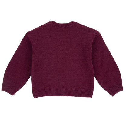 Girls Maroon Embroidered Pullover