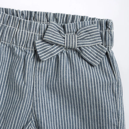 Girls Medium Blue Striped Trouser