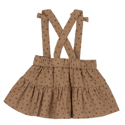Girls Medium Brown Printed Skirt