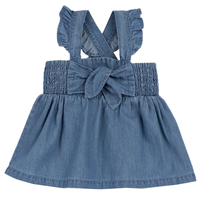 Girls Medium Light Blue Denim Overall Skirt