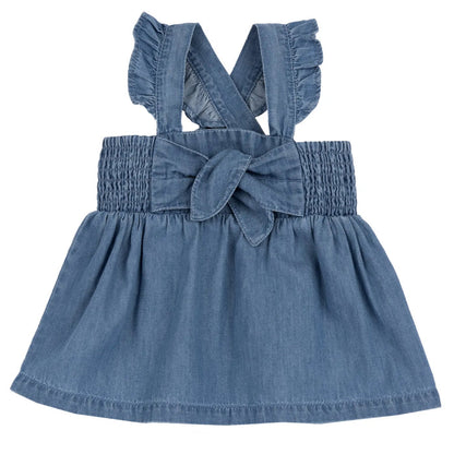 Girls Medium Light Blue Denim Overall Skirt