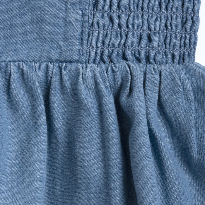 Girls Medium Light Blue Denim Overall Skirt