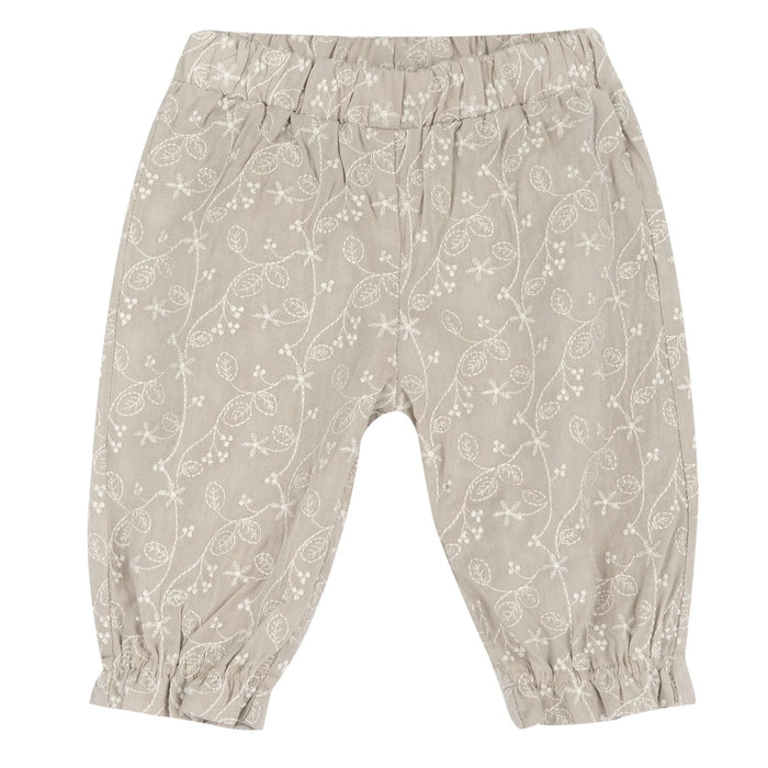 Girls Medium Natural Embroidered Joggers