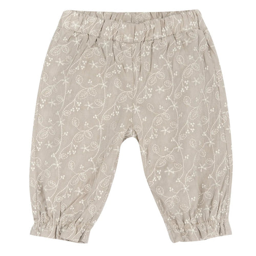 Girls Medium Natural Embroidered Joggers
