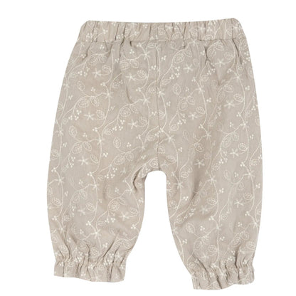 Girls Medium Natural Embroidered Joggers
