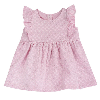 Girls Medium Pink Embroidered Dress