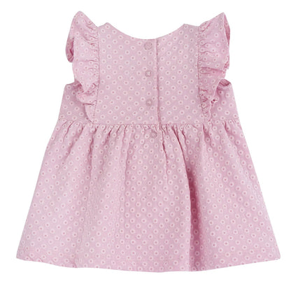 Girls Medium Pink Embroidered Dress