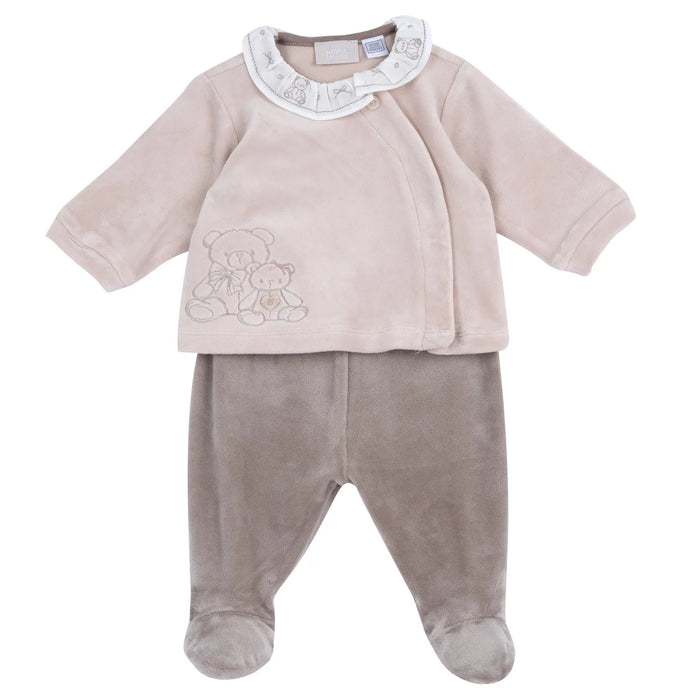 Girls Medium Pink Embroidered Smock with Legging