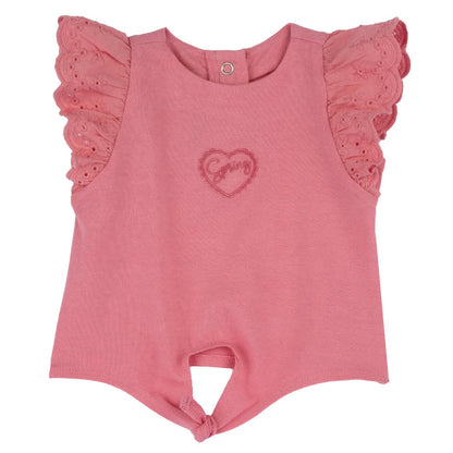 Girls Medium Pink Embroidered Top