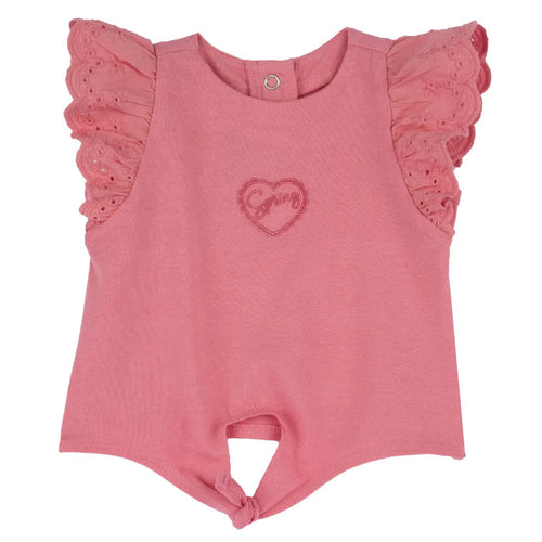 Girls Medium Pink Embroidered Top