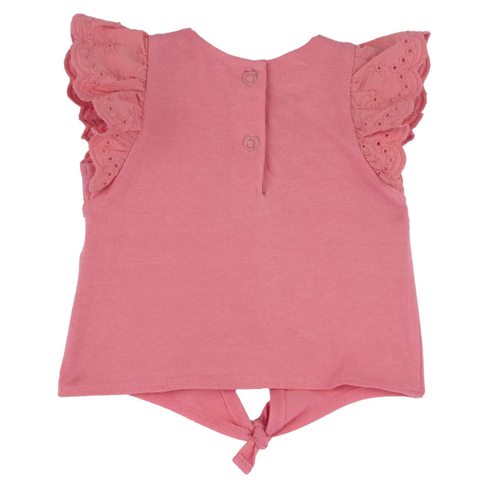Girls Medium Pink Embroidered Top