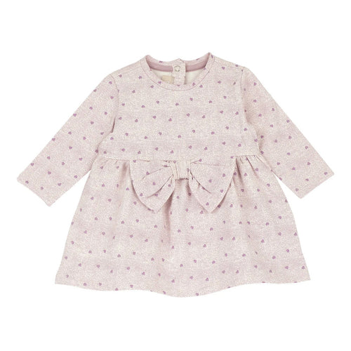 Girls Medium Pink Printed Long Sleeve Dress