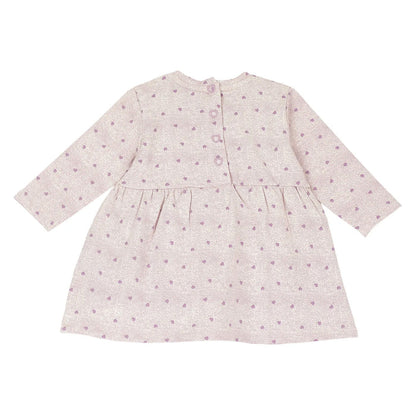 Girls Medium Pink Printed Long Sleeve Dress