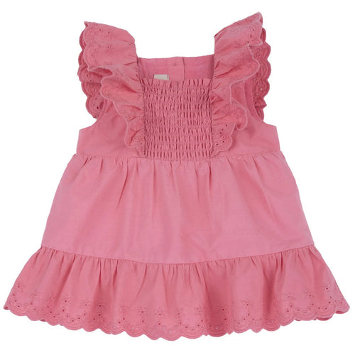 Girls Medium Pink Self Design Dress