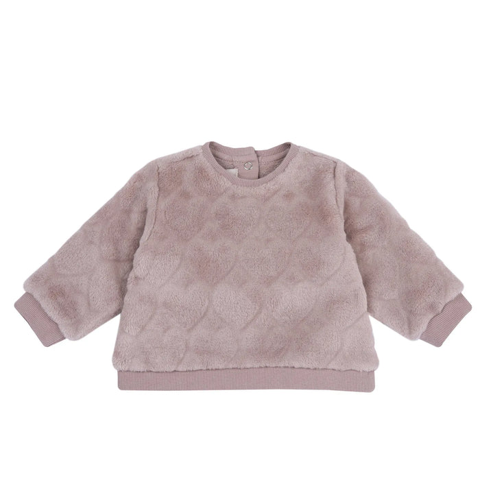 Girls Medium Pink Self Design Sweatshirt