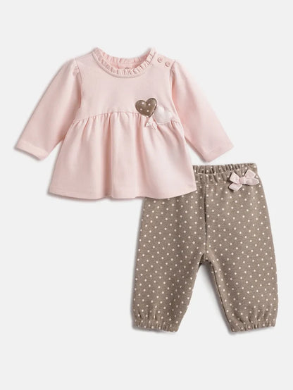 Girls Pink & Brown Top with Trousers