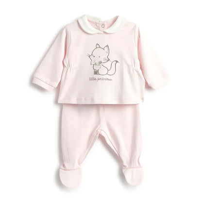 Girls Pink Embellished Smock with Leggings