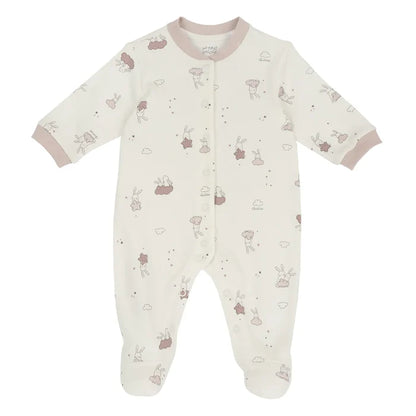 Girls Printed Cotton Front Opening Babysuit