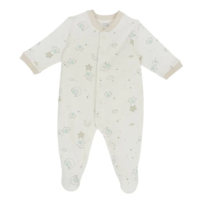Girls Printed Cotton Front Opening Babysuit