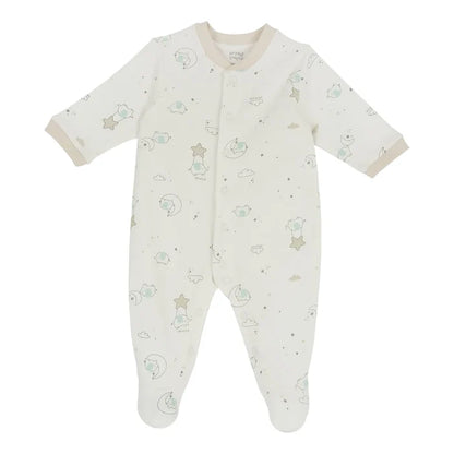 Girls Printed Cotton Front Opening Babysuit