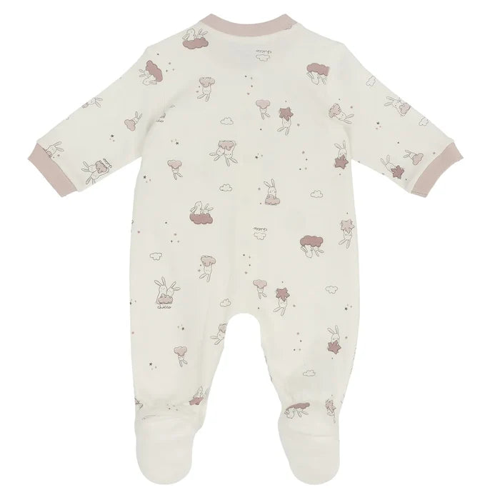 Girls Printed Cotton Front Opening Babysuit