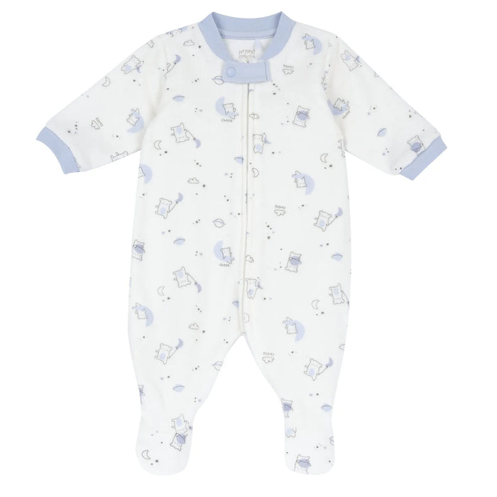 Girls Printed Terry Front Opening Babysuit