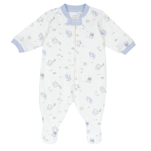 Girls Printed Terry Front Opening Babysuit