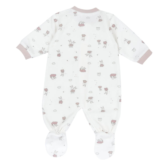 Girls Printed Terry Front Opening Babysuit