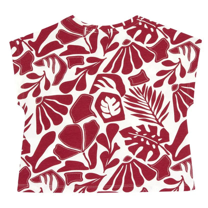 Girls Red Floral Printed Top