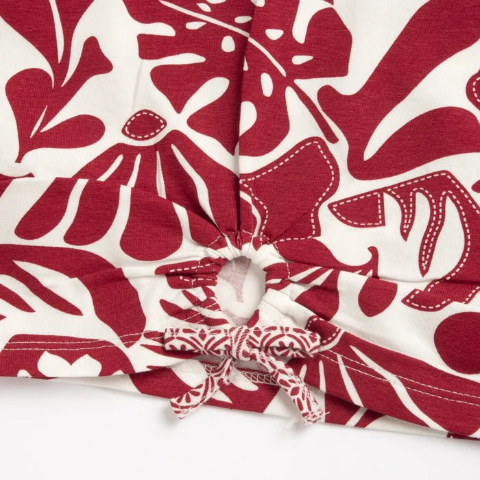 Girls Red Floral Printed Top
