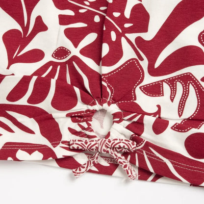 Girls Red Floral Printed Top