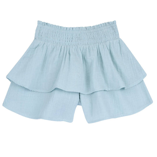 Girls Sea Green Self Design Shorts