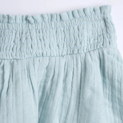 Girls Sea Green Self Design Shorts