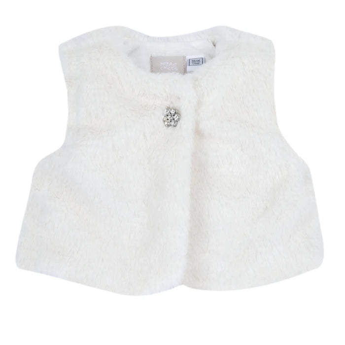 Girls Solid Woven Waistcoat