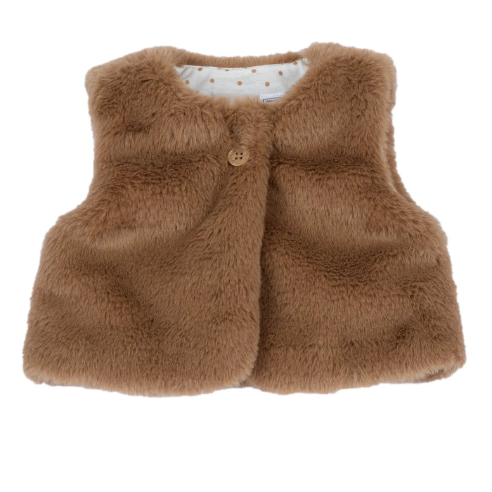 Girls Solid Woven Waistcoat