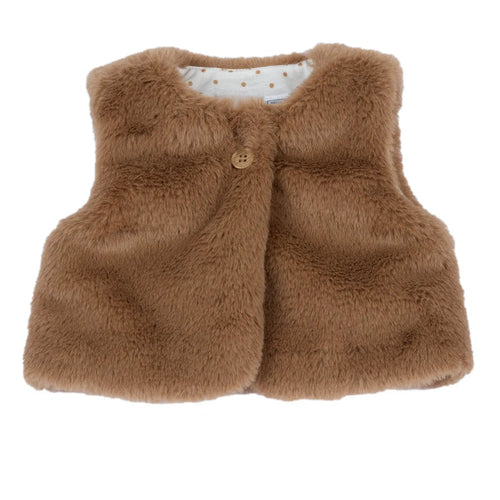 Girls Solid Woven Waistcoat