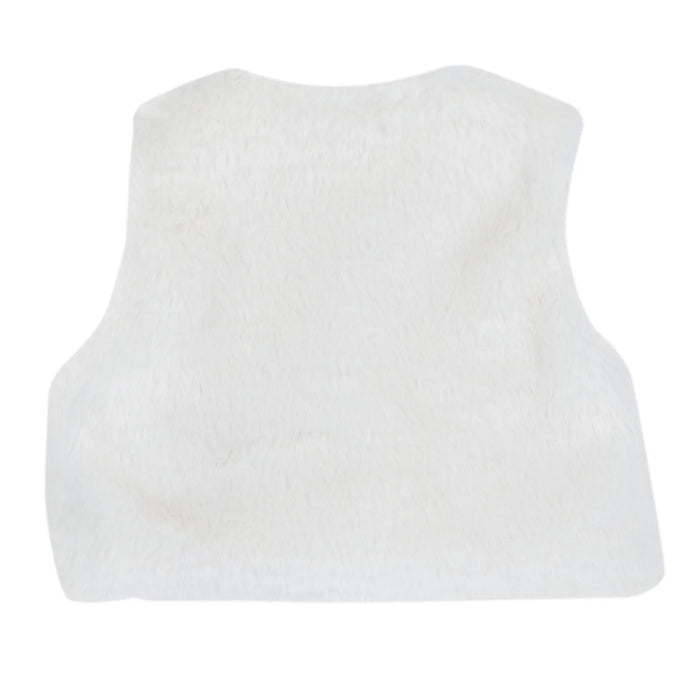 Girls Solid Woven Waistcoat