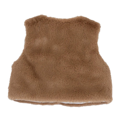 Girls Solid Woven Waistcoat