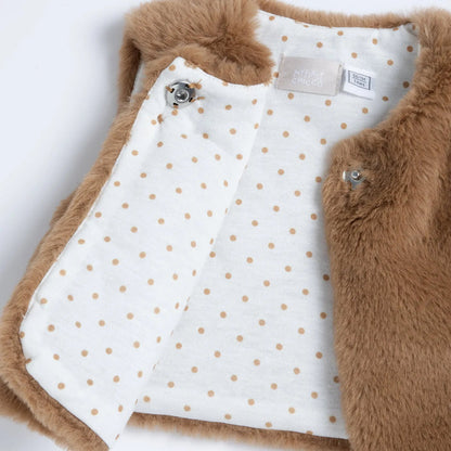 Girls Solid Woven Waistcoat