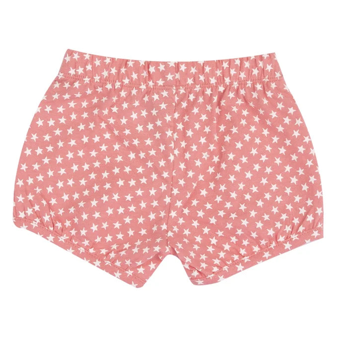 Girls White and Pink Animal Printed T-Shirt with Shorts