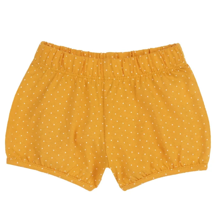 Girls White and Yellow Floral Printed Top with Shorts