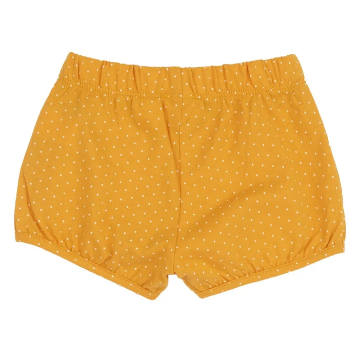 Girls White and Yellow Floral Printed Top with Shorts