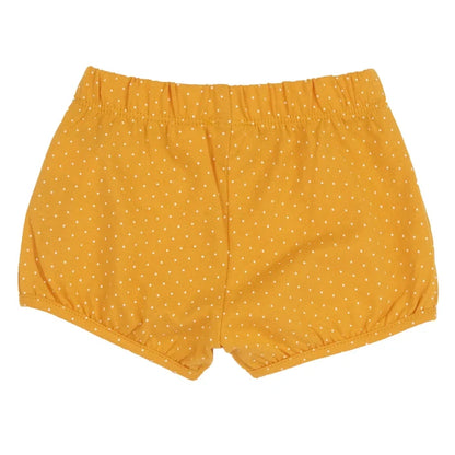 Girls White and Yellow Floral Printed Top with Shorts