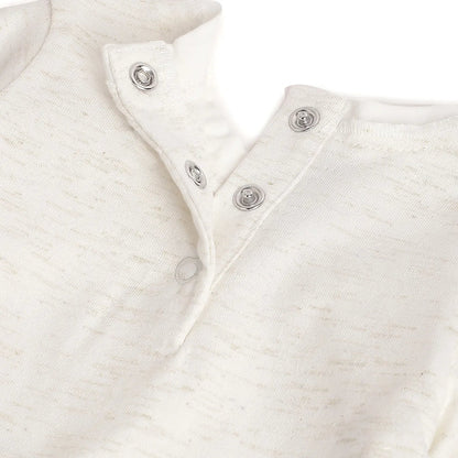 Girls White & Beige T-shirt with Trouser